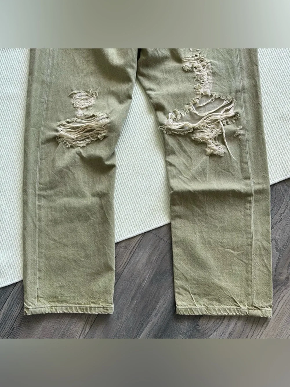 R13 Crossover Distressed Moss Green Jeans - Picture 5 of 14